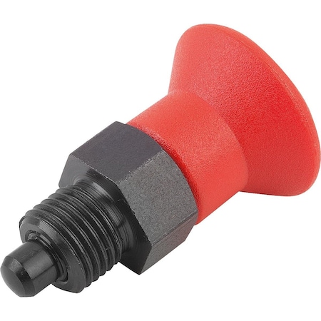 Kipp Indexing Plunger Size:1 D1=M10X1, D=5, Form:A Wo. Groove Wout Locknut, Short Vers, Steel Hardened,  K0631.510584